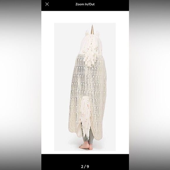 Justice unicorn/horse hooded blanket/throw/cape gold/white/cream - Picture 2 of 8